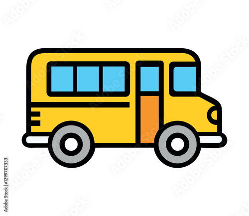 Bus School Transport Classic Yellow Vehicle Icon