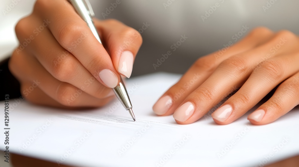 Person Signing Contract View with Isolated with Contract Person Signing Contract View with Isolated with Contract