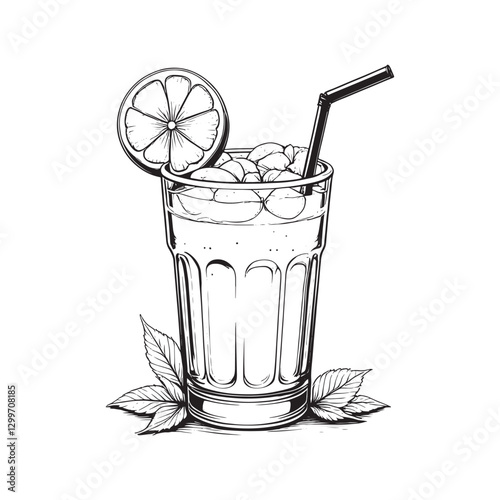 Refreshing Lemonade Glass Sketch