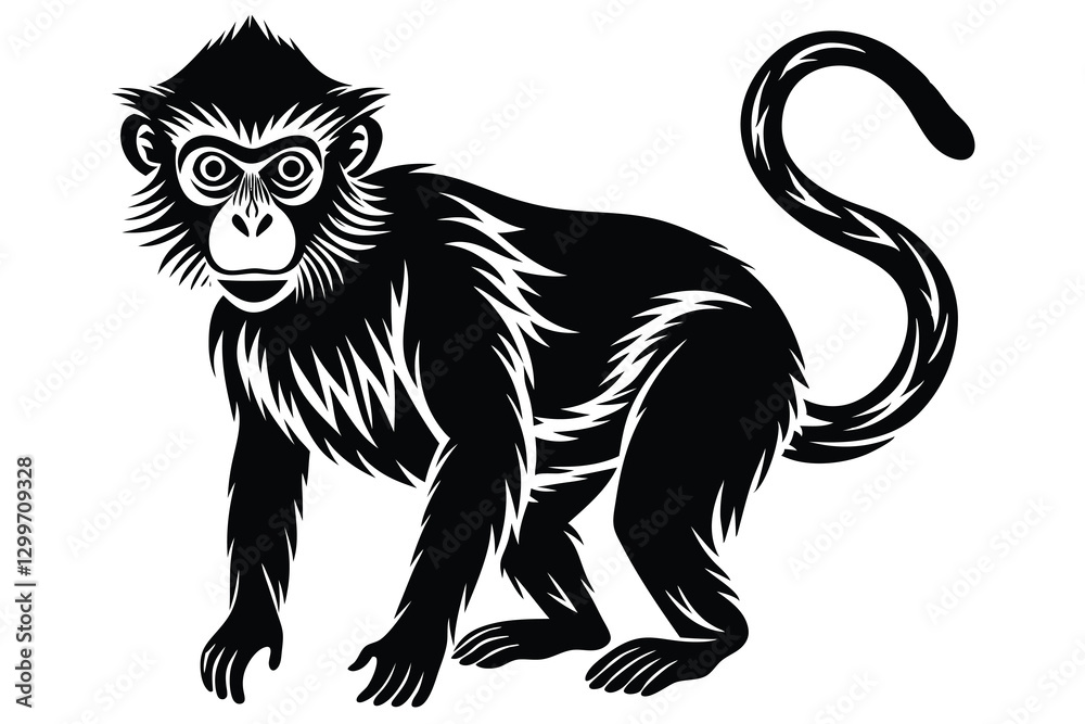 Obraz premium Hand drawn monkey silhouette