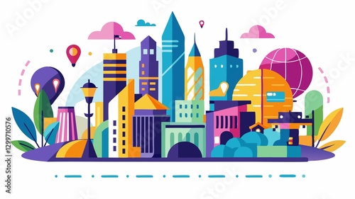 This image offers a visually stunning and evocative depiction of city exploration, effectively capturing the energy, excitement, and cultural richness of urban environments, making it suitable for tr