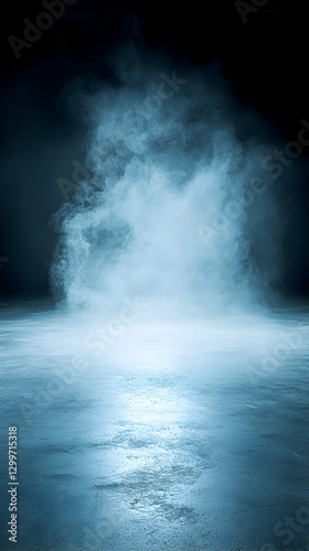Blue Smoke and Dark Ground Abstract Background