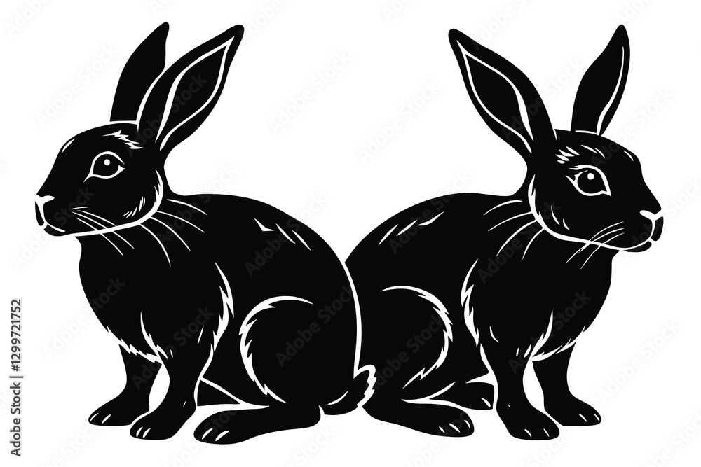 Obraz premium bunny silhouette sets