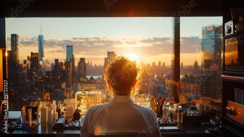 Met Gala Dreams Ã¢â‚¬â€œ A stylist prepares a celebrity for the most glamorous event of the year. , free space, realistic photography, natural lighting