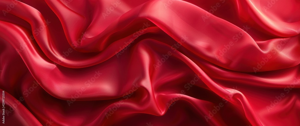 Obraz premium Red Silk Fabric Draped Texture Background
