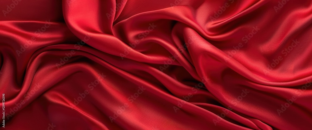 Fototapeta premium Rich Red Fabric Draped Texture Background