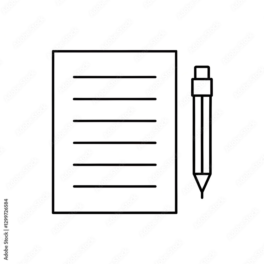 : Document and Writing Icon : Document and Writing Icon