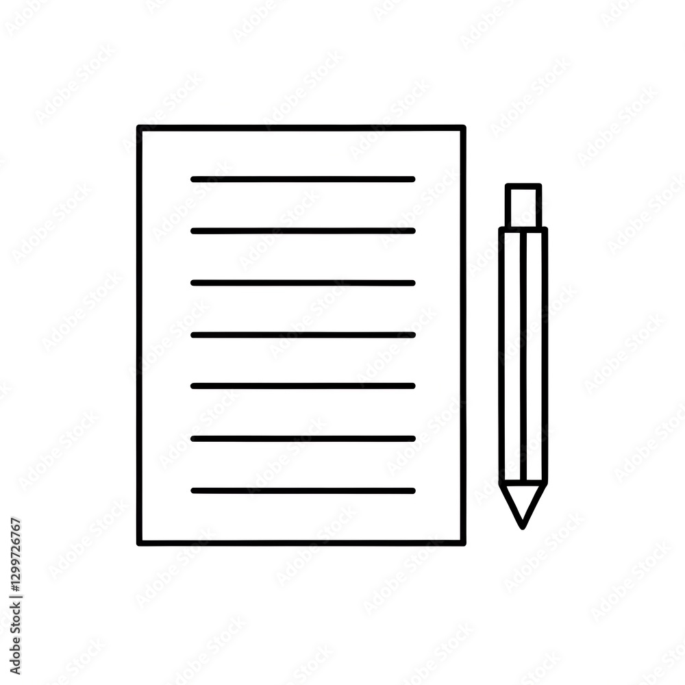 : Document and Writing Icon : Document and Writing Icon