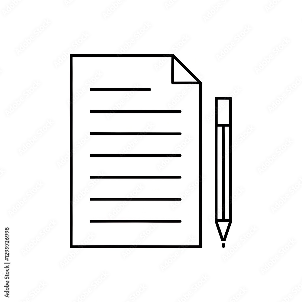 : Document and Writing Icon : Document and Writing Icon