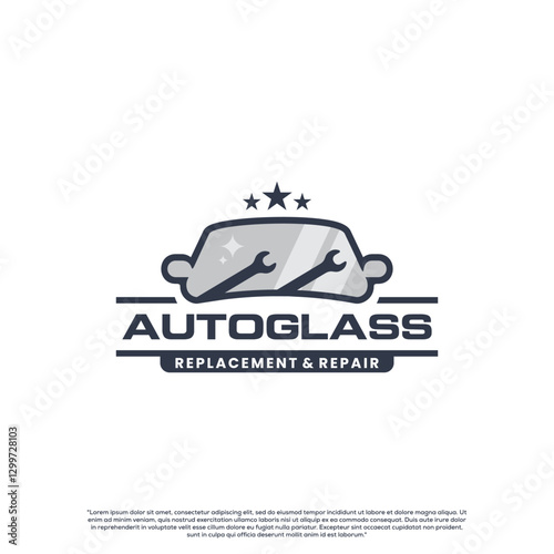 Automotive car window tint logo design on isolated background. logo for auto glass