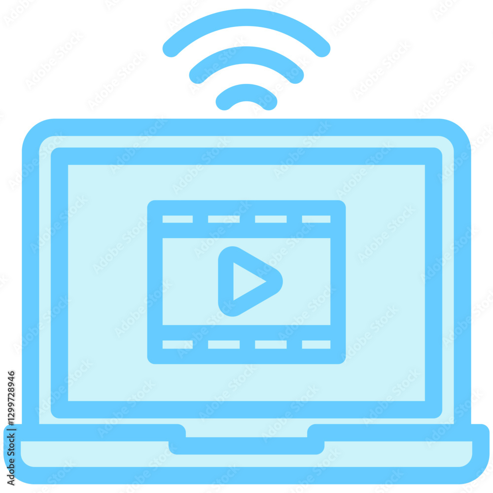 Streaming dual tone blue color, mini illustration icon. use for modern concept, print, UI, UX kit, web and app development. Vector EPS 10, related to entertainment, festival, funfair and hobbies. Streaming dual tone blue color, mini illustration icon. use for modern concept, print, UI, UX kit, web and app development. Vector EPS 10, related to entertainment, festival, funfair and hobbies.