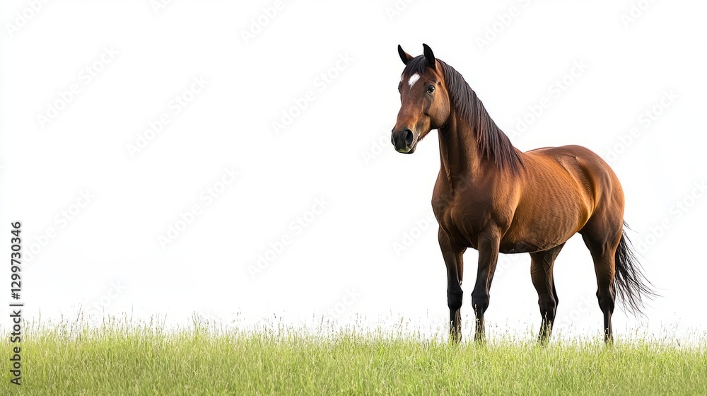 Meadow Horse Isolated Scene with Horse with Isolated Meadow Horse Isolated Scene with Horse with Isolated