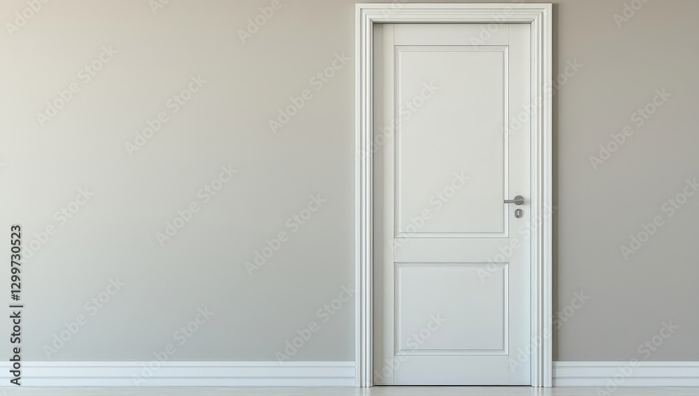 Crisp modern doorway in white, blends into a smooth, elegant wall. Crisp modern doorway in white, blends into a smooth, elegant wall.