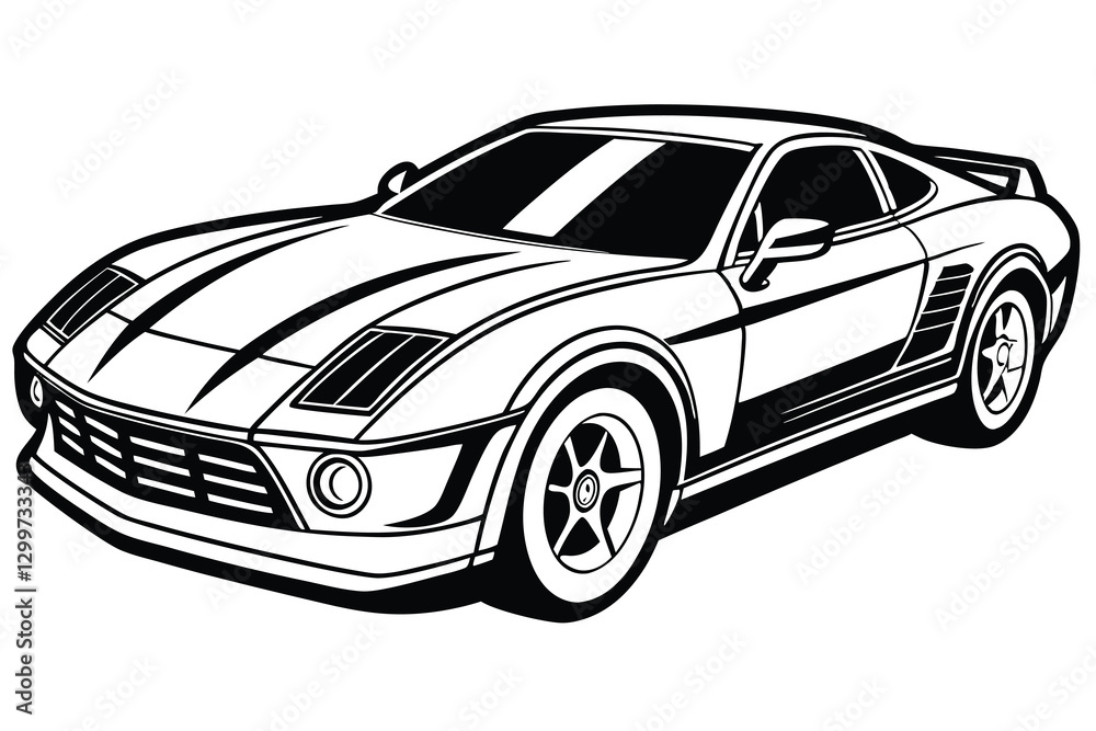 Fototapeta premium Hybrid Vehicle Car Silhouette Vector