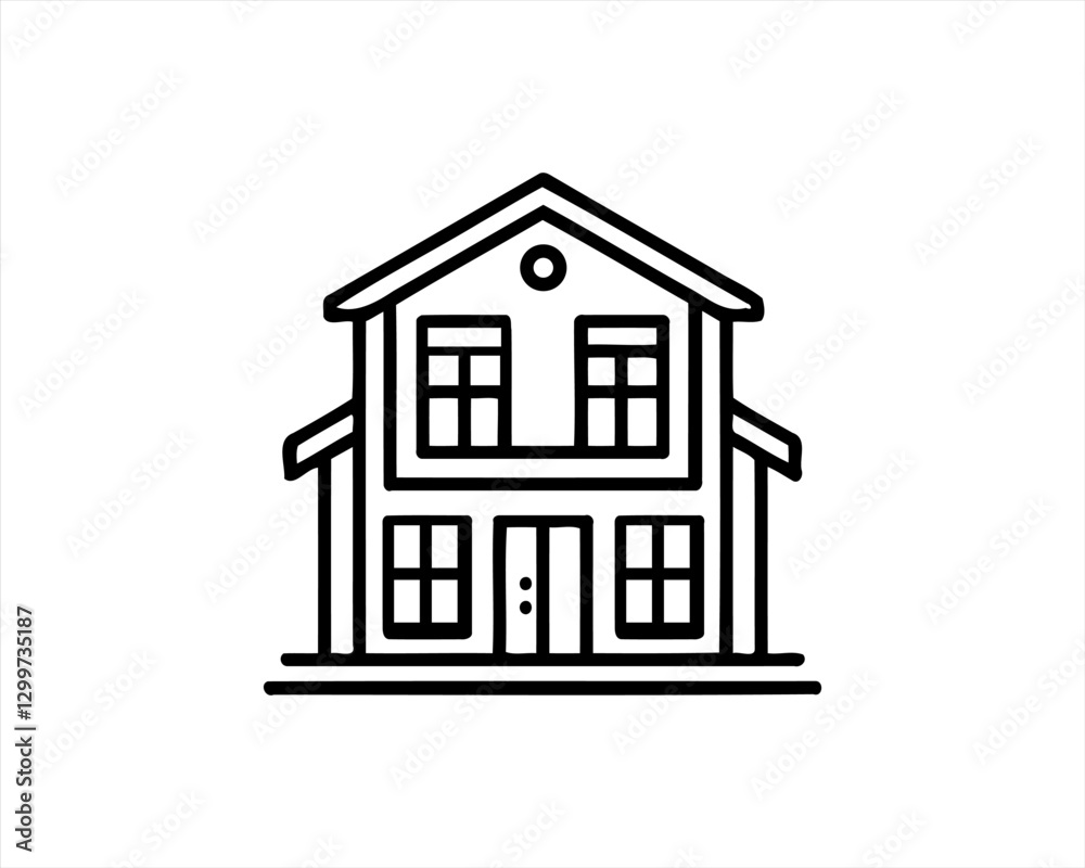 House icon logo design outline vector template. House icon logo design outline vector template.
