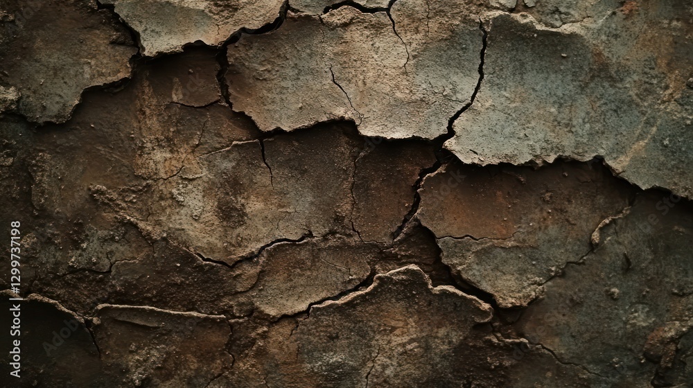 Fototapeta premium Dry cracked earth, arid background texture