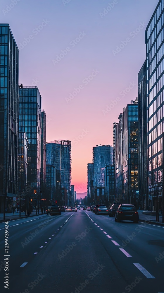 Urban street view with modern skyscrapers. Urban street view with modern skyscrapers.