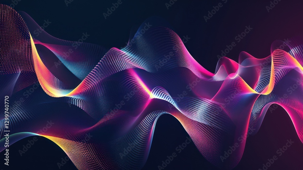 Obraz premium Abstract Flowing Neon Wave