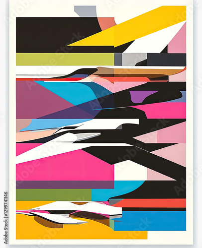 Abstract Colorful Geometric Composition (1) photo