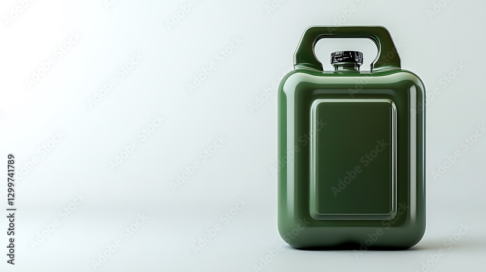A green jerry can on a white background, A green jerry can on a white background,