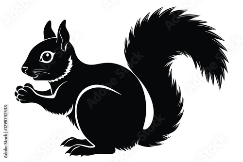 black and white Squirrel vector