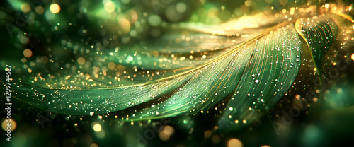 Abstract Glowing Green Gold Design