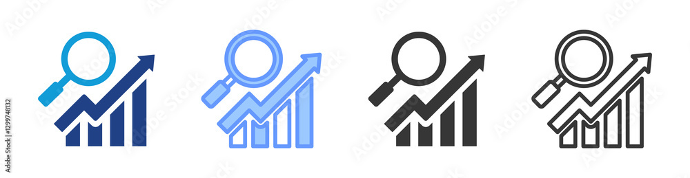 Analysis icon set multiple style collection Analysis icon set multiple style collection
