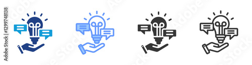 Solution icon set multiple style collection