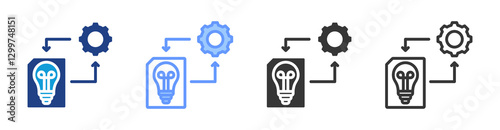 Implementation icon set multiple style collection