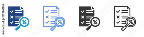 Evaluation icon set multiple style collection