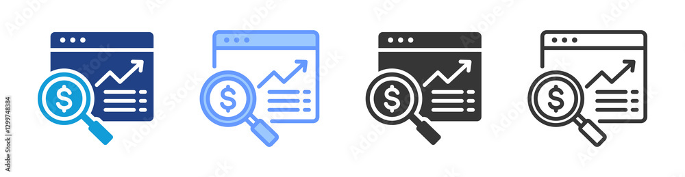 Market Research icon set multiple style collection Market Research icon set multiple style collection