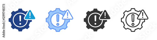 Risk icon set multiple style collection