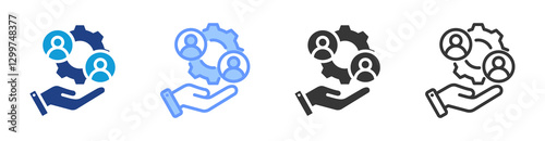 Facilitation icon set multiple style collection