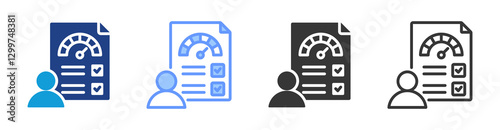 Performance icon set multiple style collection