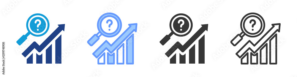 Forecasting icon set multiple style collection Forecasting icon set multiple style collection