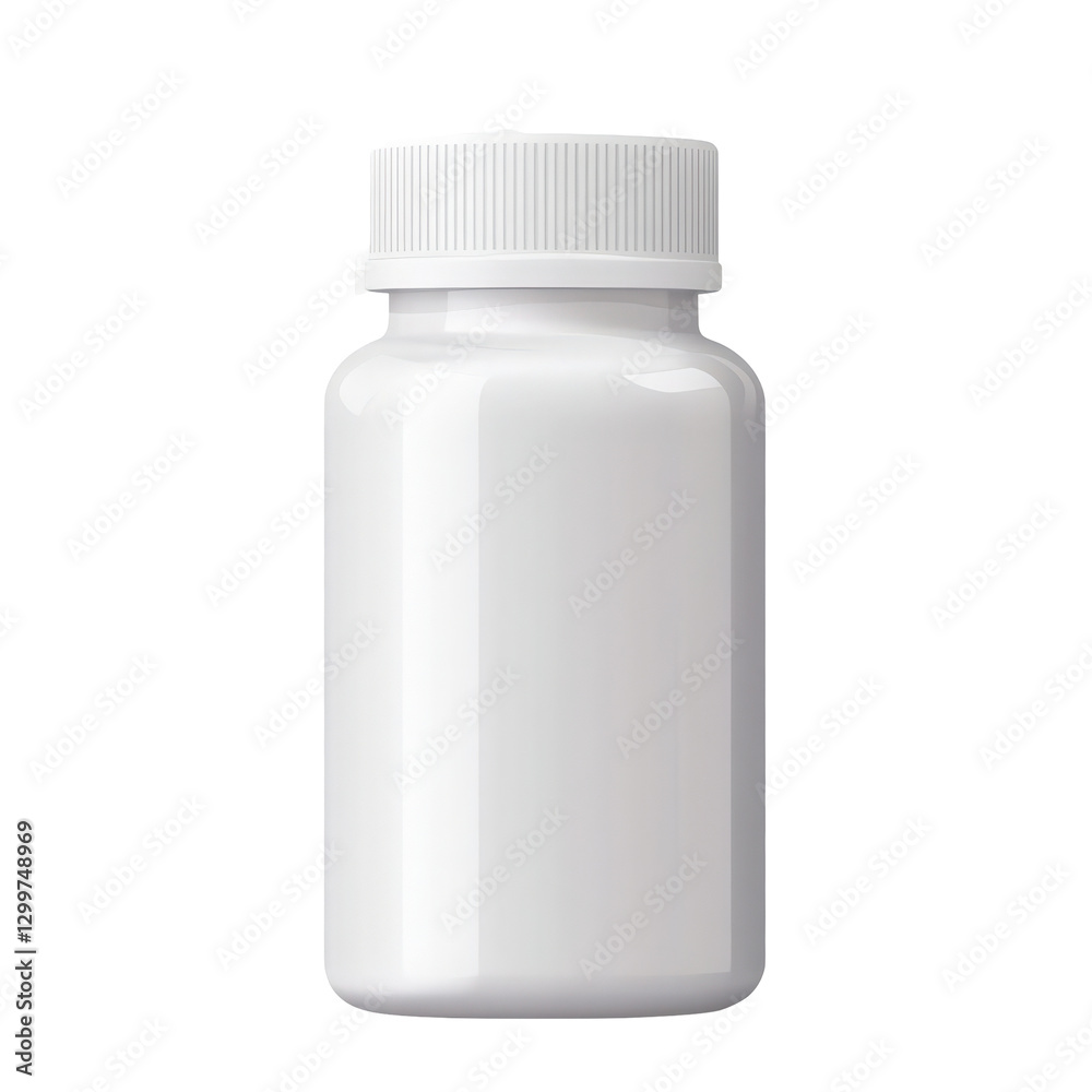 Close-up of a clean white plastic bottle container with cap isolated on white Close-up of a clean white plastic bottle container with cap isolated on white