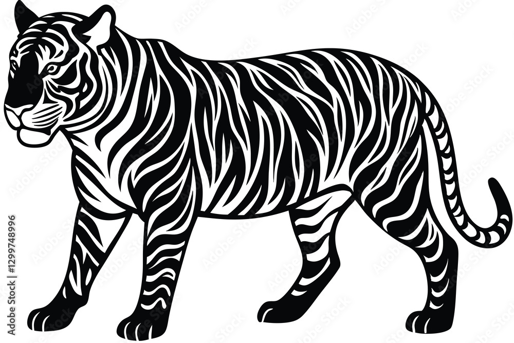 Obraz premium Tiger Silhouette Vector Collection