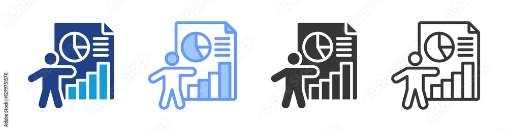 Data Scientist icon set multiple style collection Data Scientist icon set multiple style collection