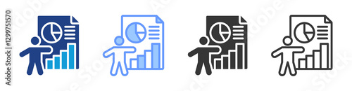 Data Scientist icon set multiple style collection