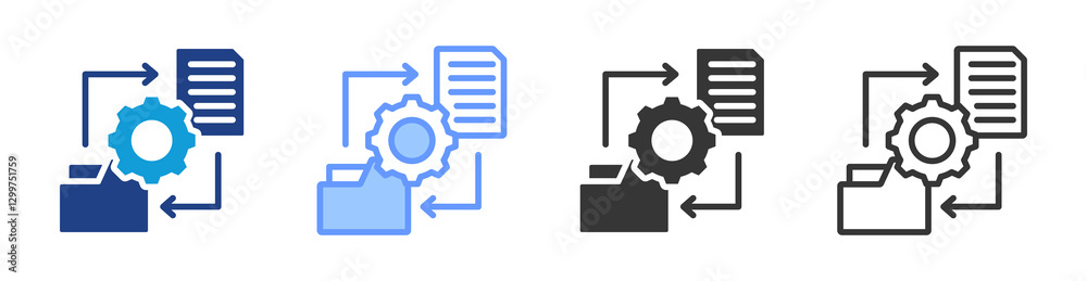 Etl icon set multiple style collection