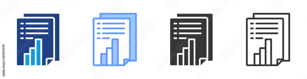 Report icon set multiple style collection Report icon set multiple style collection