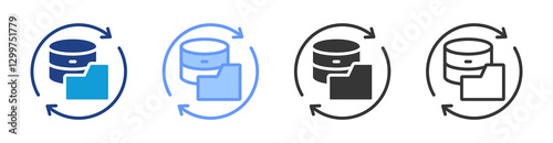 Data Backup icon set multiple style collection