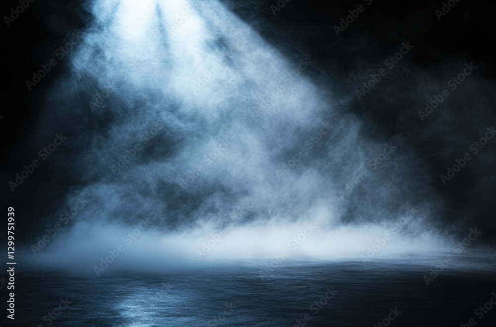 Fototapeta premium Mysterious Fog and Smoke Background with Dramatic Light Creatively Illuminating the Scene for Atmospheric Photography and Art Projects