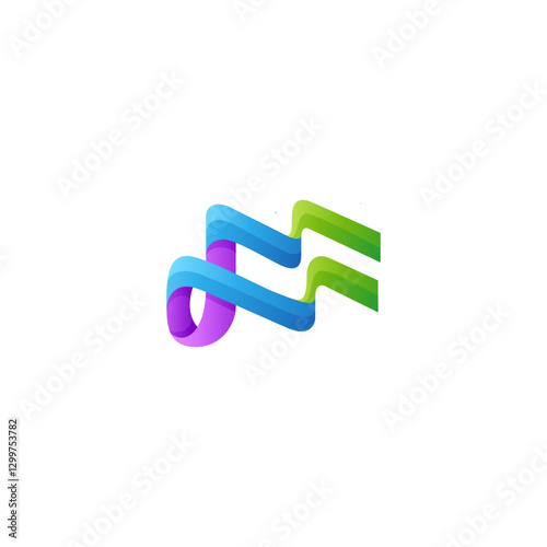 letter M in colorful modern 3d design style