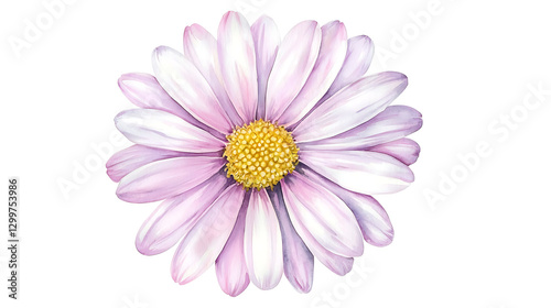 A close up of a pink flower with a yellow center