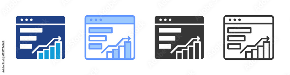 Data Visualization icon set multiple style collection Data Visualization icon set multiple style collection