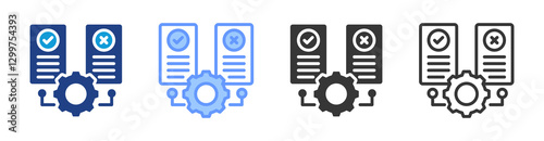 Hypothesis Testing icon set multiple style collection