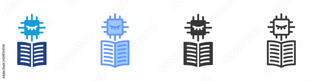 Unsupervised Learning icon set multiple style collection Unsupervised Learning icon set multiple style collection