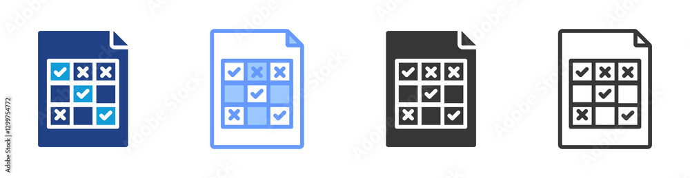 Confusion Matrix icon set multiple style collection Confusion Matrix icon set multiple style collection