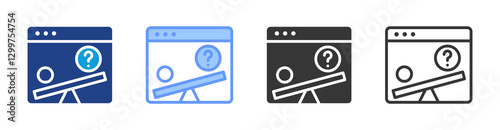 Bias icon set multiple style collection